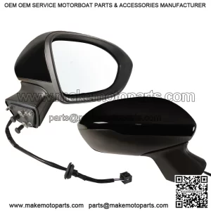 Right Passenger Side Mirror Fits 2016-2019 Chevy Cruze Sedan/Hatchback, Power Glass, Without Heated, Without Blind Spot, Match Mosaic Black Metallic, Replace GM1321541 (3 Pins)