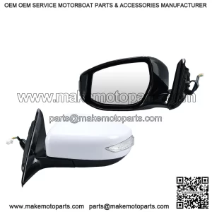 Left Driver Side Mirror Compatible with Nissan Altima 2013-2018, Door Mirrors Replacement, Power Heated, Manual Folding with Turn Signal Indicator, 6 Pins, White