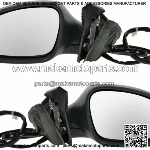 2 Piece Driver and Passenger Side Mirror Assembly Set, Electric Adjustment, Heated, No Memory, Gray, Compatible with 2006-2010 Volkswagen Passat (VW1320136 VW1321136)
