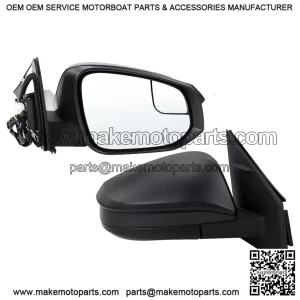 Right Passenger Side Door Mirror Compatible With 2016-2018 Toyota RAV4, Power Glass, Manual Folding, Black, Replace TO1321345, 879100R200 (3 Pins)
