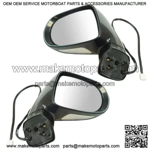 2 Piece Driver and Passenger Side Mirror Assembly Set, Electric Adjustment, Heated, No Memory, Black, Compatible with 2013-2015 Lexus RX350 RX450h (LX1320128 LX1321128)