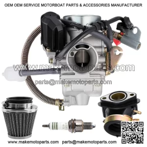 PD24J 24mm Carburetor for GY6 125cc 150cc 4-Stroke Engines (152QMI, 157QMJ)