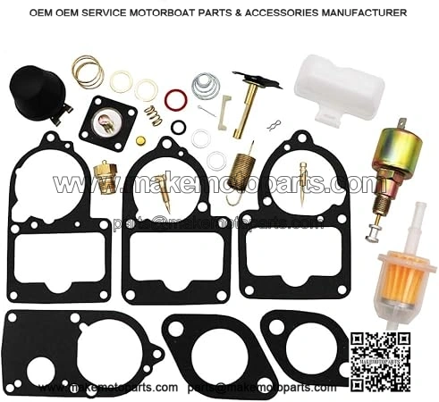KIPA VW SOLEX Brosol Bocar Carburetor Rebuild Kit for 28 30 34 PICT-3 with Float & 12V Cut Off Solenoid