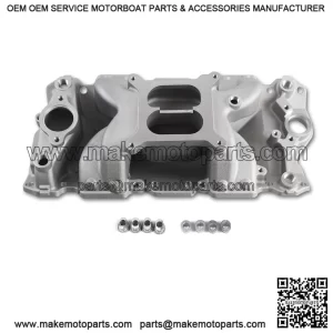 7501 2026 Vortec Air-Gap Intake Manifold ?C Aluminum Dual Plane Compatible with Chevy Small Block SBC 1955-1986 262 265 267 283 302 305 307 327 350 400 V8 Engine ?C Silver