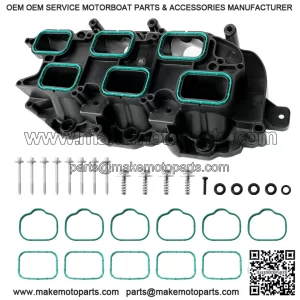 Lower Intake Manifold with Gasket for 2011-2021 Dodge Charger, Challenger, Durango, Jeep Wrangler, Grand Cherokee, RAM 1500, ProMaster, Chrysler 200, 300, Town & Country ?C 3.6L Pentastar V6 ?C Replaces 05184199AF