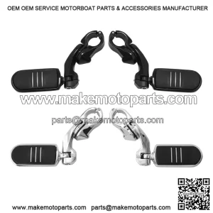 Short Angled Highway Engine Guard Footpegs ?C 1 1/4" Fit for Harley Touring