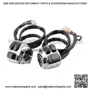 Chrome 1" Handlebar Control Switches with Wiring Harness for Harley Sportster Dyna