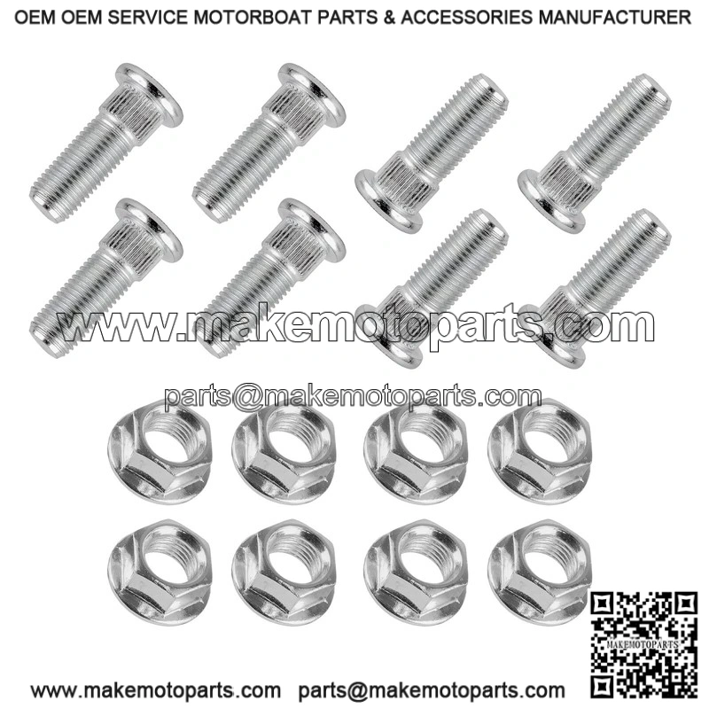 Polaris Magnum 325 2x4 4x4 2000-2001 3/8" 8x Front Rear Studs & Flange Nuts