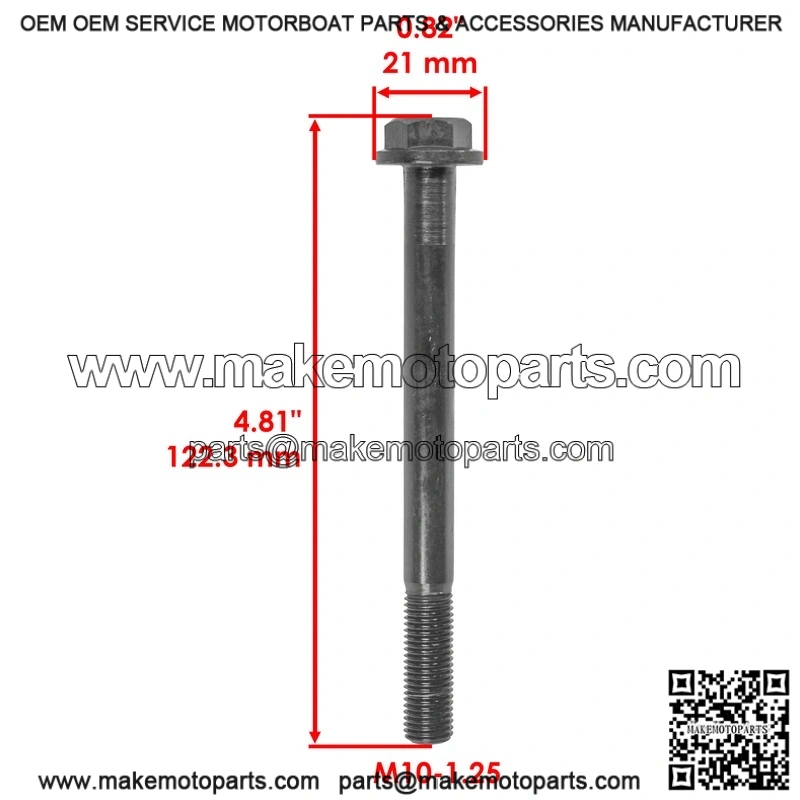 Polaris 7518566 7519365 M10-1.25 x 122 mm Hex Flange Bolts Screw - Image 2