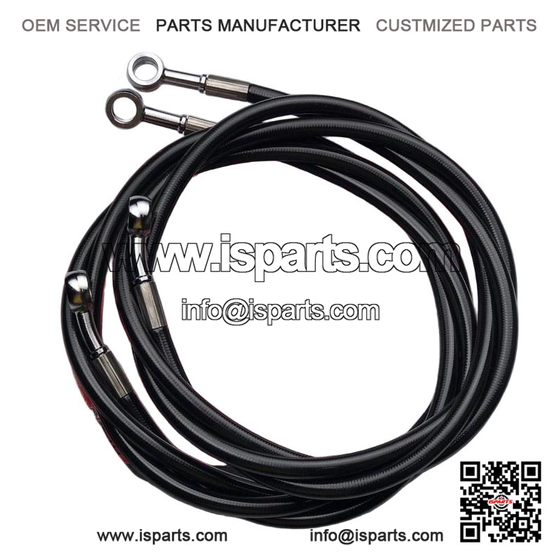 Universal 54 Inch 2 Line Front Brake Line Kit Black for ATV Quad Bike