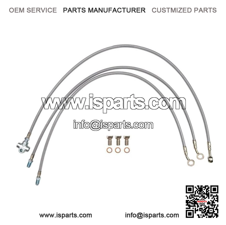 Stainless Steel +3 Inch Braided Brake Line Kit for Yamaha Raptor 125, 250
