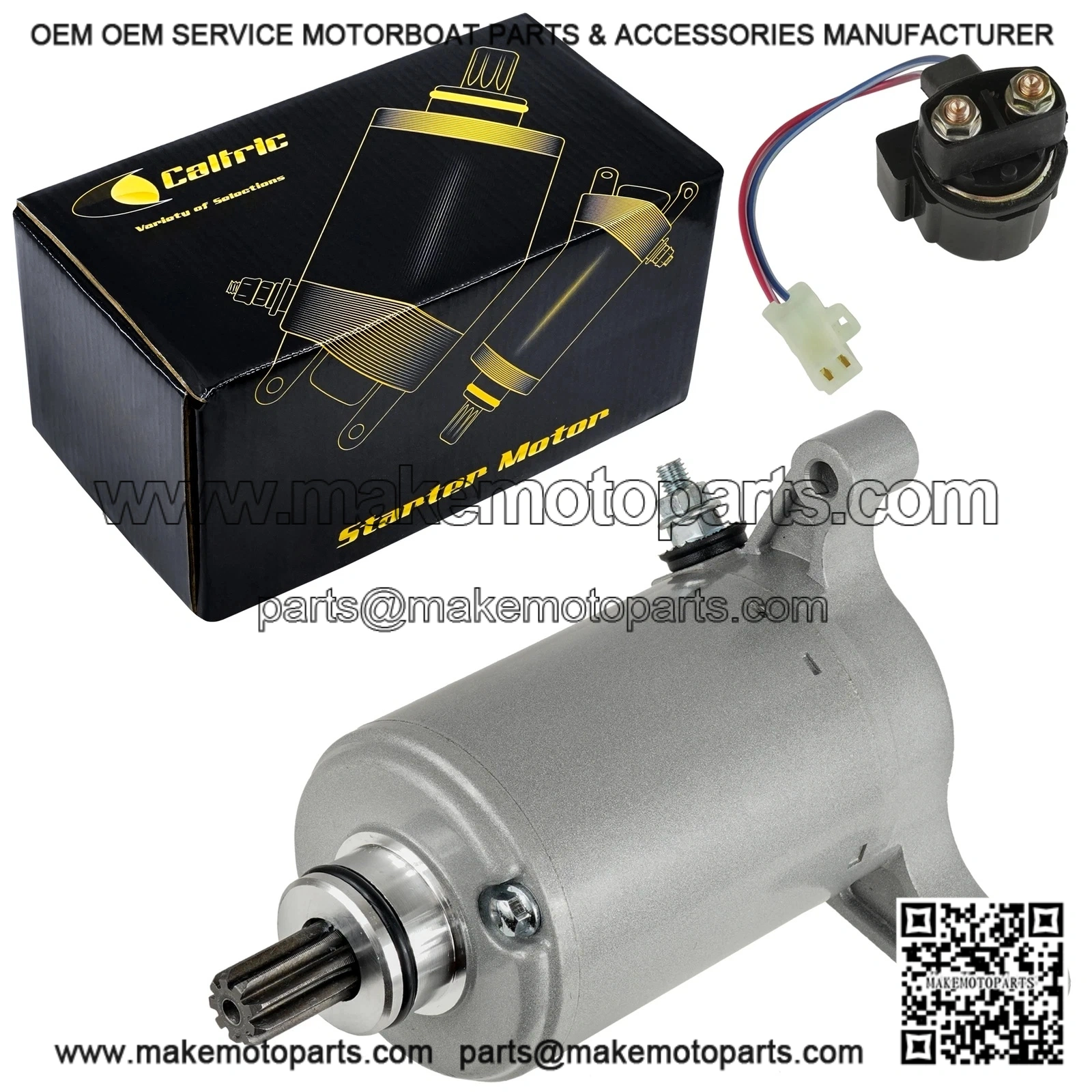 Starter Motor and Relay Solenoid for Yamaha Warrior 350 YFM350 (1987-2004)