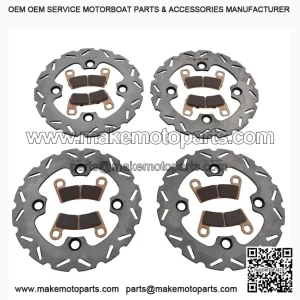 Riptide Front & Rear Brake Rotors and Pads Kit for 2015-2017 Polaris RZR 900 Razor