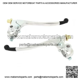 Rubber Tipped Clutch & Drum Brake Lever Perch Set ?C Chrome 7/8" for Honda