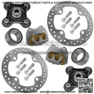 For Polaris RZR XP 1000 2014-17 Rear Left&Right Brake Caliper & Disc w/Wheel Hub
