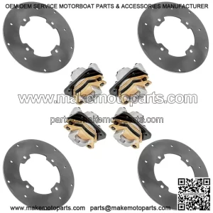 For Arctic Cat Wildcat 1000 2013 Front Left & Right Rear Brake Disc w/Calipers