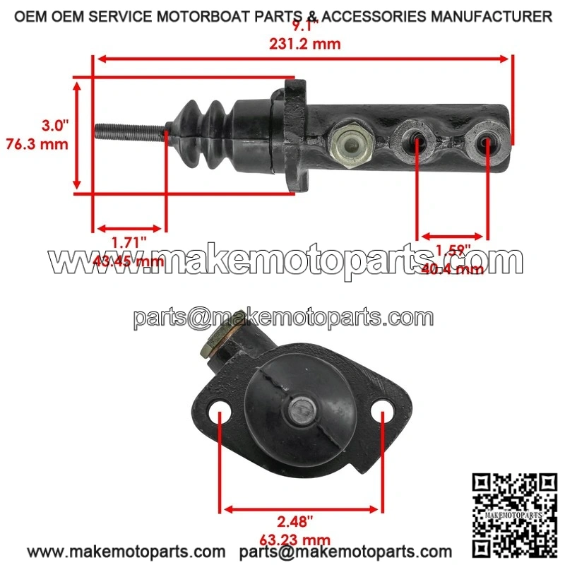 Set of 2 Brake Master Cylinders for Case IH 580K 580L 580SL 580M 580SM Backhoe - Image 2
