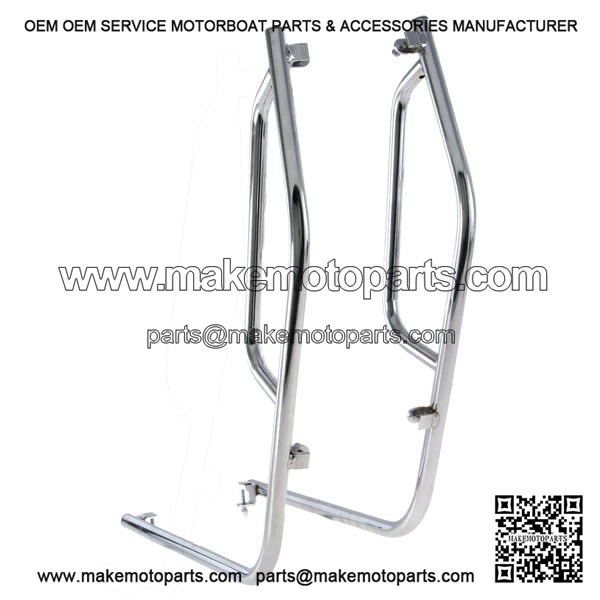 Chrome Legshield / Floorboard Crash Bars for VESPA PX125E, PX150E & PX200E (1984-2016).