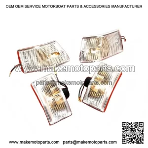 Set of Front and Rear White Lens Indicators for VESPA PX125E, PX150E & PX200E.