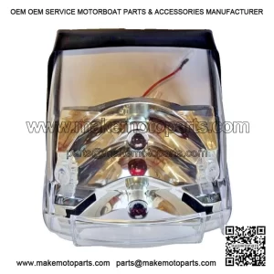 Clear Lexus Style Rear Tail Light (4-Wire Bulbs) with Black Gasket for Vespa PX 125/150/200.
