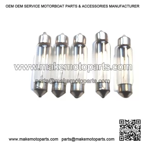 5 x 6V 5W Taillight / Brake Light Festoon Bulbs for Vespa Scooters.
