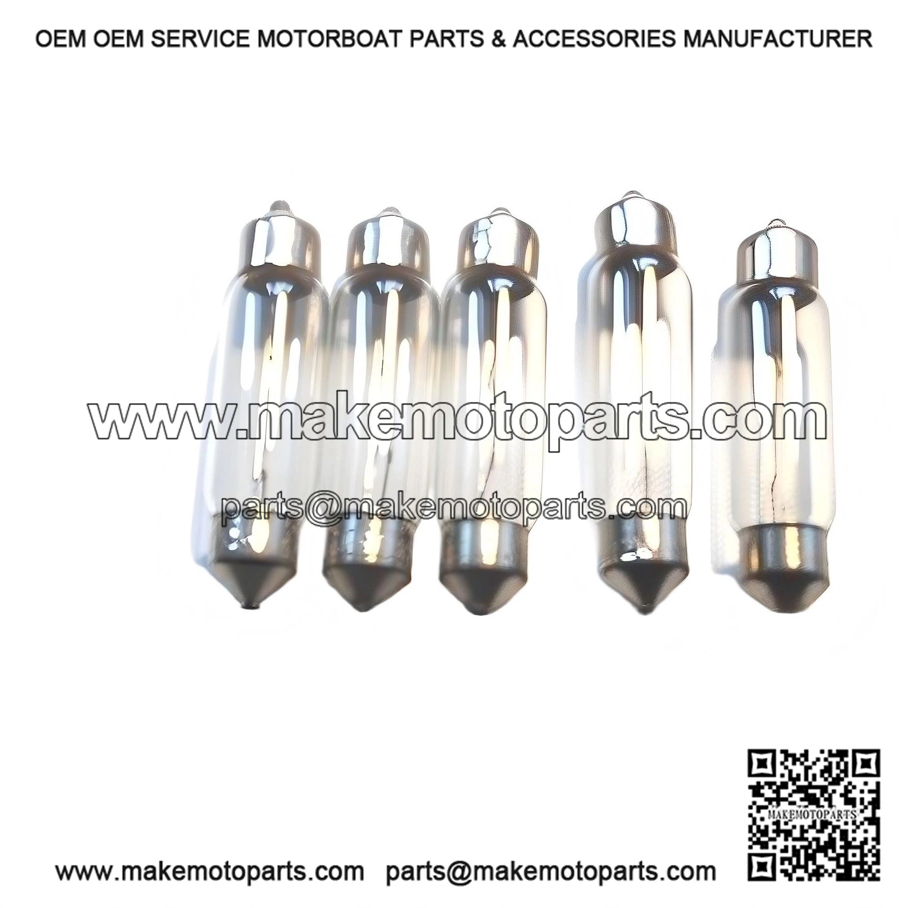 5 x 6V 5W Taillight / Brake Light Festoon Bulbs for Vespa Scooters.