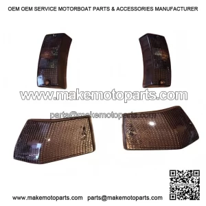 Complete Smoked Lens Indicator Set (Front & Rear) for Vespa PX, T5 & LML 125/150/200.