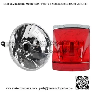 Front Headlight + Stop Light with Chrome Trim ?C Original PIAGGIO for VESPA PX 125/150/200.