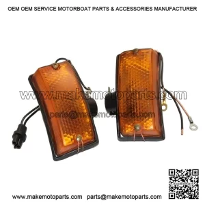 AMBER FRONT INDICATOR BLINKER SET ?C For Vespa PX, PX80?C200 PE Lusso, T5, Stella