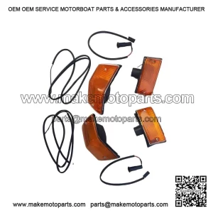 SET OF 4 FRONT & REAR INDICATORS WITH ORANGE LENSES ?C For Vespa PX, LML, Star, Stella