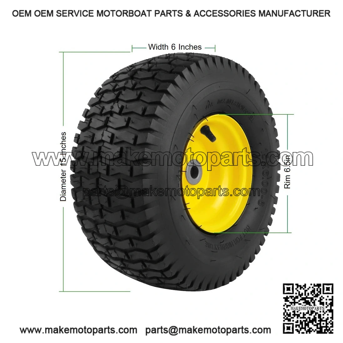 Front Lawn Tractor Tires (2 Pieces) ?C 15x6-6 ?C Fits Cub Cadet XT1 LT50, LT46, Super LT-1550, LTX-1046 KW - Image 3