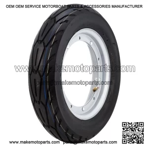350x10 Tyre with Silver Painted Wheel Rims for VESPA PX, PE, T5 & LML.