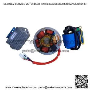 Electronic Stator Plate + CDI Coil + 5-Pin Regulator for Vespa PX125, PX200 & P200E.