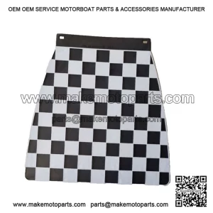 60's Style Black Mudflap with White Chequered Pattern ?C Made in Italy, fits Vespa Lambretta PX & GP.