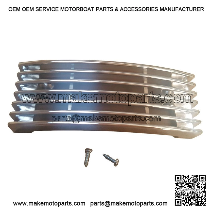 Chrome Plastic Horncast Grill & Fixings (118x42mm / 82mm) for Vespa PX, LML & T5.