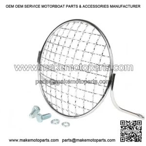 Classic Metal Chrome Headlight Grill (Protector) for Vespa PX, LML & T5 125/150/200.