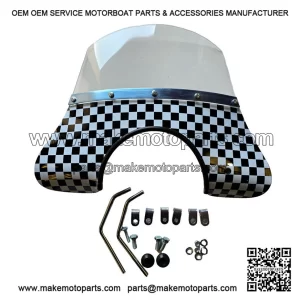 Black & White Chequered Flyscreen ?C All fixings included, fits Vespa PX, T5 & LML.