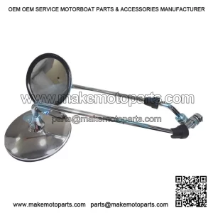 Pair of Left & Right Headset Side Chrome Mirrors for Vespa PX & LML.