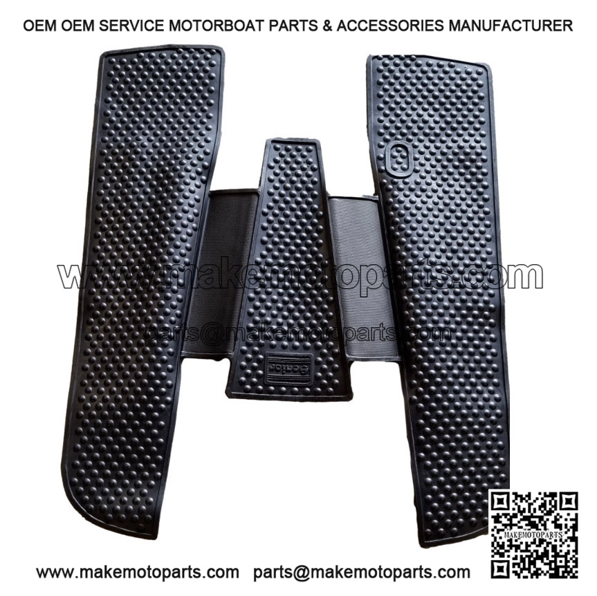 Brand New Black One-Piece Rubber Footboard Mat with Scooter Logo for Vespa PX, LML & T5.