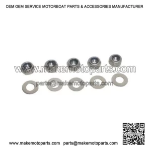 Stainless Steel Wheel Nut Kit (5x Nyloc Nuts & Flat Washers) for Vespa PX125 & P200E.