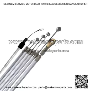 Grey Teflon-Lined Friction-Free Cable Set for Vespa PX 125/150/200 Disc Brake Models.