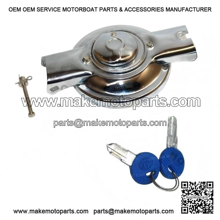 Chrome Locking Fuel Tank Cap with 2 Keys for Vespa PX, VNB, Sprint, GS, GL, GTR & TS Models.