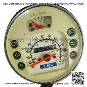 Speedometer Assembly (120 Kmph) for Vespa PX, LML, PX125, PX150, VBX, VNX & Stella.