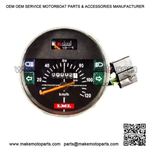 Speedometer (120 Km/h) with Odometer & Fuel Meter for Vespa PX, P125X, P150X & LML Star.