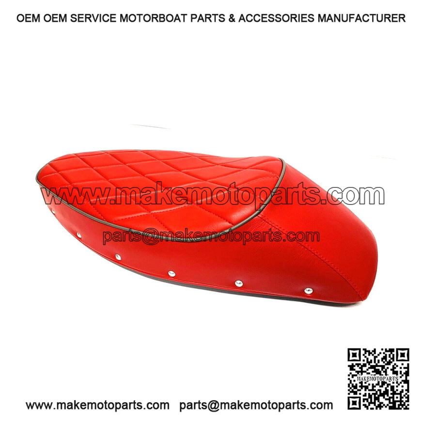 Sports Seat with Red & Grey Diamond Pattern Trim for VESPA PX & T5 CLASSIC (1983-2016).