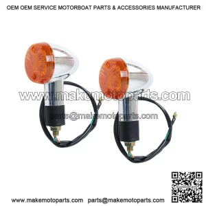 Turn Signal Blinker Indicator Light ?C Chrome ?C Pair ?C for Honda Suzuki Yamaha
