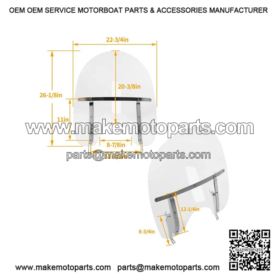 Acrylic Windshield 26" for Harley Softail Deluxe Fat Boy FLS 2000?C2017 - Image 2