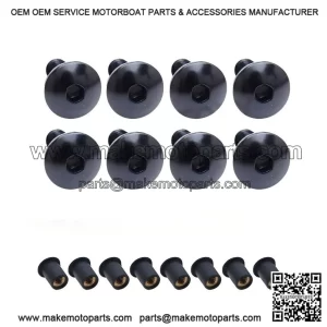 Windscreen Bolt Screw Kit ?C Black ?C 8 pcs ?C for Suzuki GSXR 1000 2007?C2008