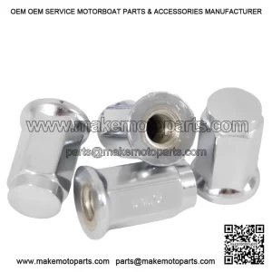 For ATV & UTV 10x1.25 ?C 4 Pack Of Chrome Flat Base 10mm x 1.25 Lug Nut Parts.