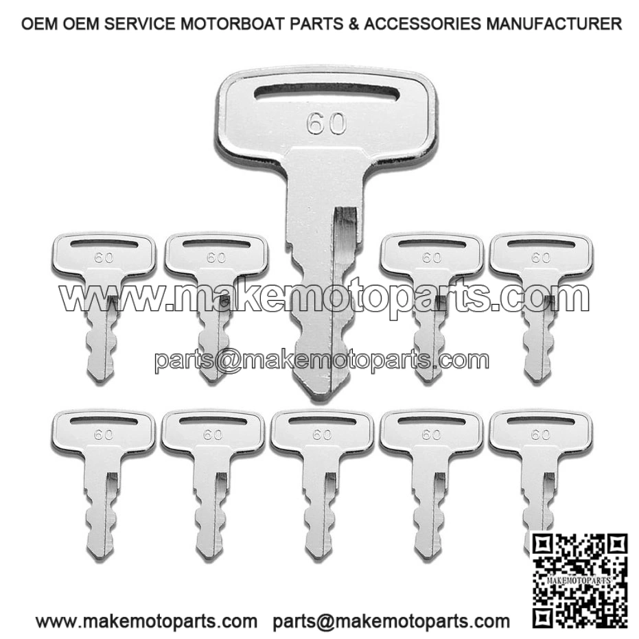 10PCS Replacement Equipment Keys for Yamaha PTV 2010+ 8002 Golf Cart